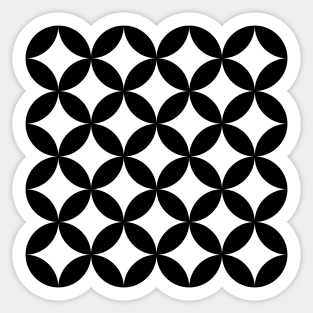 Traditional Japanese Shippo Pattern Black and White Sticker